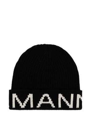 ERMANNO FIRENZE ribbed beanie hat - Black