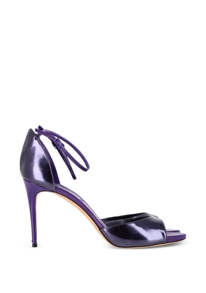 Casadei Vintage patent-leather heeled sandals - Purple
