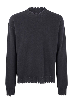 Uma Wang frayed-hem cashmere sweater - Black