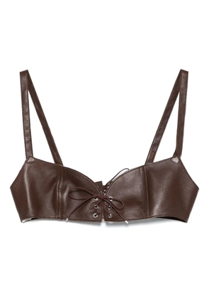 Ludovic de Saint Sernin leather crop top - Brown