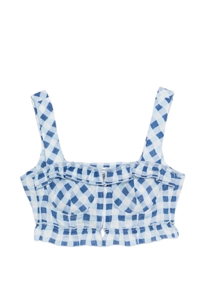SANDRO check-pattern top - Blue
