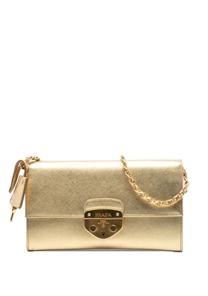 Prada Pre-Owned 2010-2025 Saffiano Sound Lock Wallet on Chain crossbody bag - Gold
