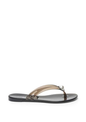 Casadei pearl embellished flip-flops - Black