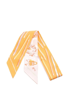 Hermès Pre-Owned 10's A Vos Crayons ribbon silk scarf - Orange