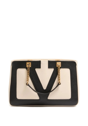 Valentino Garavani vlogo chain leather tote bag - Neutrals