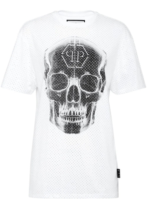 Philipp Plein Skull rhinestone T-shirt - White