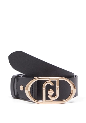 LIU JO oval monogram leather belt - Black