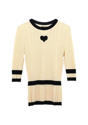 CHANEL Pre-Owned 2015-2016 heart-detail top - Neutrals