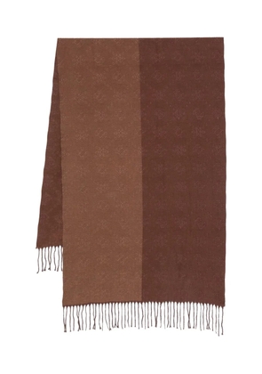 GUESS USA fringed patterned scarf - Brown