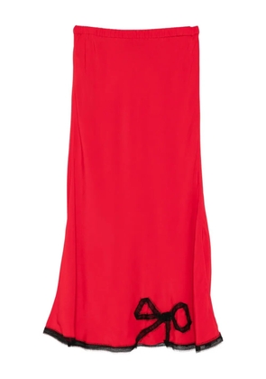 Rochas bow-trim midi skirt - Red
