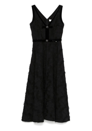 NISSA frayed midi dress - Black