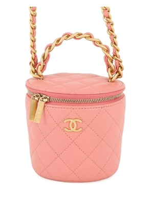 CHANEL Pre-Owned 2021-2025 Quilted Lambskin Afternoon Tea Case with Chain vanity bag - Pink