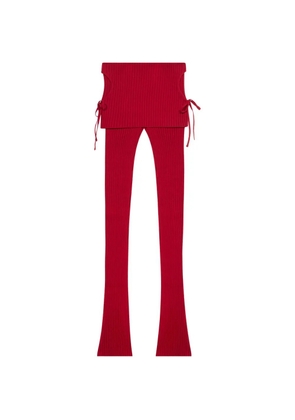 Blumarine cut-out ribbed-knit leggings - Red