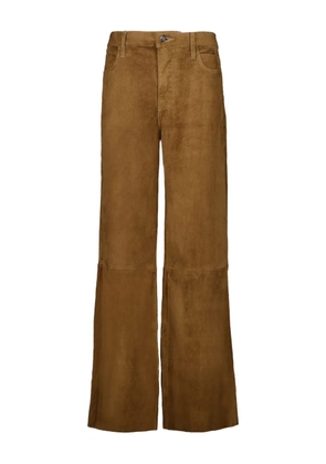PAULA wide-leg suede trousers - Brown