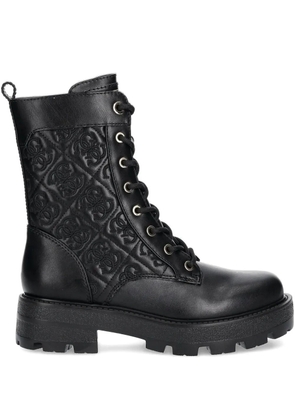GUESS USA logo-quilted lace-up boots - Black