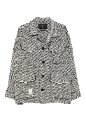 FIVE CM logo-patch shirt jacket - Black