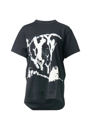 Y's round-neck graphic T-shirt - Black