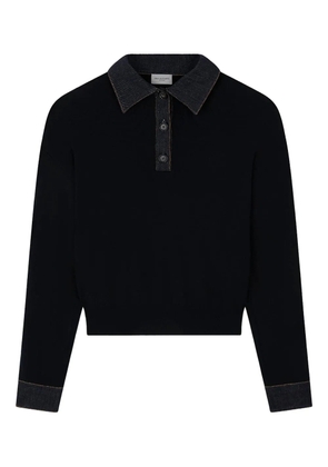 Paul & Shark denim-collar polo sweater - Blue