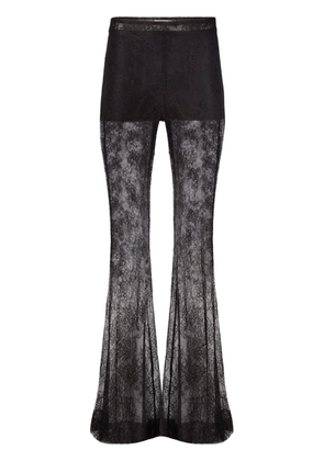 Nina Ricci chantilly lace flared trousers - Black