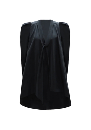 Gemy Maalouf bow long-sleeve top - Black