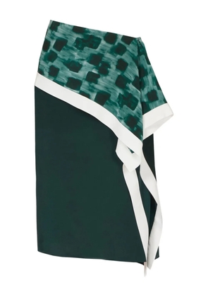 Ferragamo silk asymmetric skirt - Green