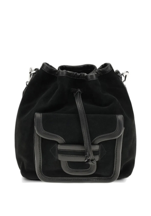 Pierre Hardy maxi Alpha Day drawstring flap leather bucket bag - Black