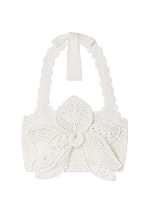 Oscar de la Renta bow crochet top - White