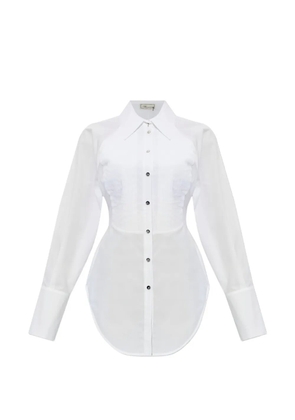 Blumarine pleated button shirt - White