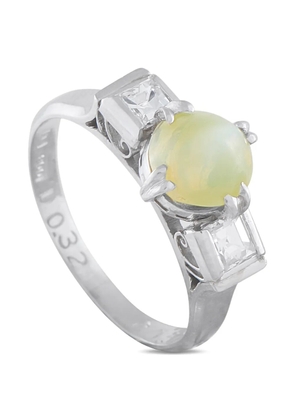 LB Exclusive platinum diamond and cat's eye ring - Silver