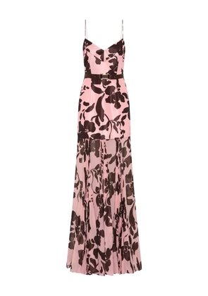 Rebecca Vallance Connie pleated-floral maxi dress - Pink
