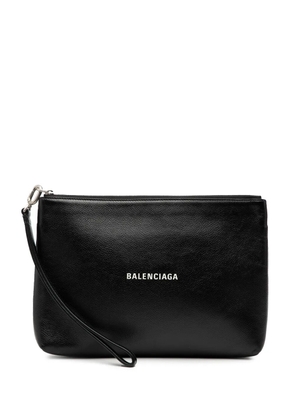 Balenciaga Pre-Owned 2020 Leather Logo Cash Pouch clutch bag - Black