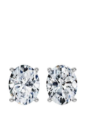 Tilla 14K white gold oval diamond stud earrings - Silver