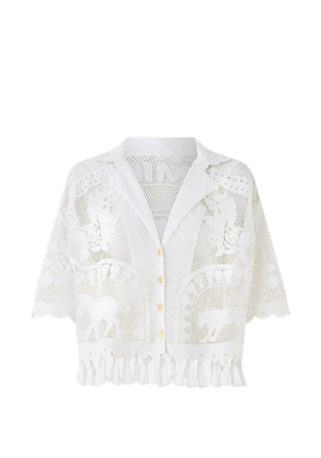 Camilla cropped collar blouse - White