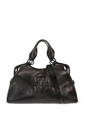 Cartier 1990-2000s Marcello embossed leather shoulder bag - Brown