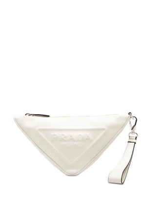 Prada Pre-Owned 2013-2025 Grace Lux Triangle Wristlet Pouch clutch bag - White