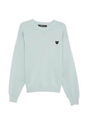 SONGZIO panther-embroidered sweater - Blue