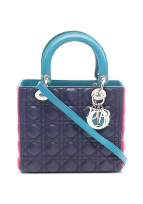 Christian Dior Pre-Owned 2010s Lady Dior quilted leather tote bag - Blue