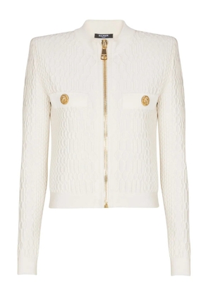 Balmain zip-fastening cardigan - White