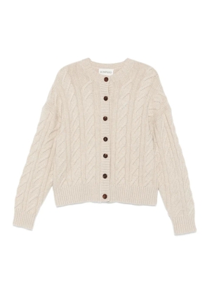 BOMPARD cable-knit crew-neck cardigan - Neutrals