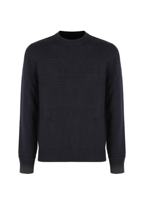 Gucci embossed long-sleeve sweater - Blue