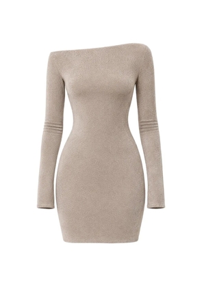 Reformation Vivien long-sleeve knit mini dress - Neutrals