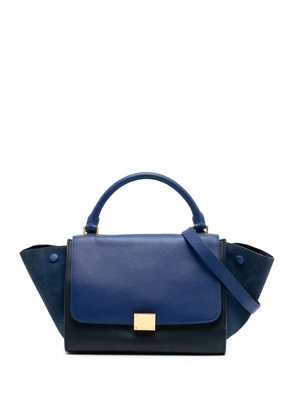 Celine Pre-Owned 2014 Small Bicolor Calfskin and Suede Trapeze satchel - Black