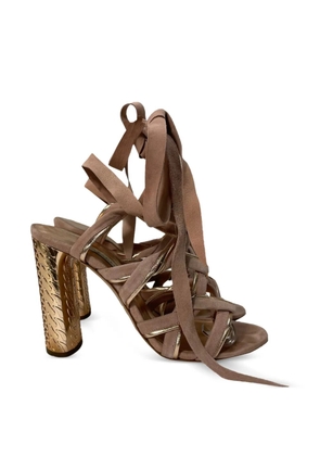 Casadei Vintage textured-heel heeled sandals - Pink