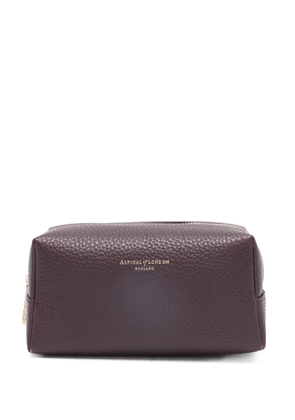 Aspinal Of London London logo-detail makeup bag - Purple