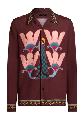 ETRO placed-print long-sleeve shirt - Red