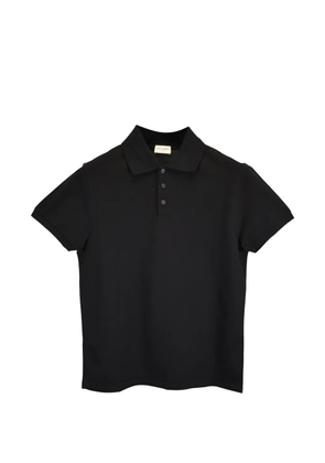 Saint Laurent Pre-Owned Cassandre logo-embroidered polo shirt - Black