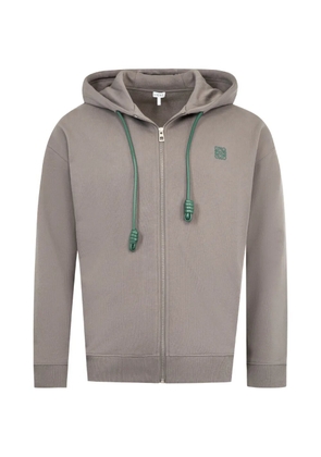 LOEWE zip-up hooded sweatshirt - Grey