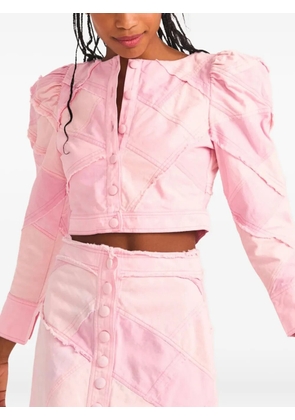 LoveShackFancy Eleora buttoned cropped jacket - Pink