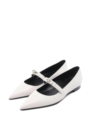 Hermès Pre-Owned 2020s Kelly Griclaire leather ballet shoes - Grey
