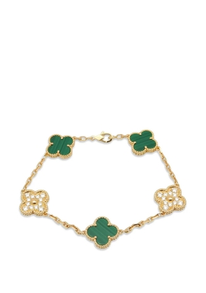 Van Cleef & Arpels Pre-Owned 2010s Alhambra malachite diamond bracelet - Gold